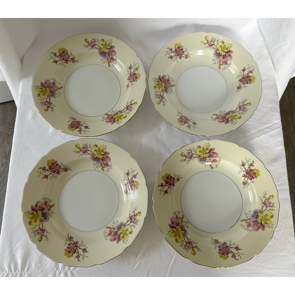 4 Apple Blossom (Cream Background) by BLACK KNIGHT Salad Plate Made in Germany